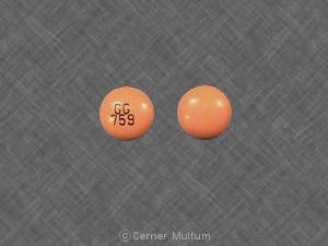 Pill GG 759 Brown Round is Diclofenac Potassium