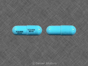 Pill SQUIBB W048 SQUIBB W048 Blue Capsule/Oblong is Dicloxacillin Sodium