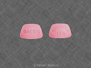 Pill DIFLUCAN 100 ROERIG Pink Four-sided is Diflucan