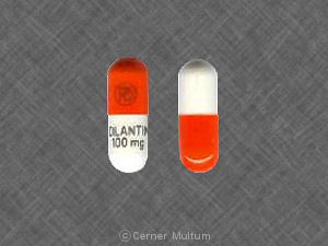 Pill PD DILANTIN 100 mg Orange & White Capsule/Oblong is Dilantin
