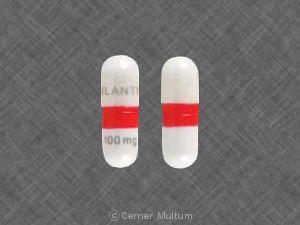 Pill DILANTIN 100 mg Orange & White Capsule/Oblong is Dilantin Kapseals