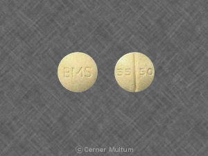 Pill BMS 55 50 Yellow Round is Diltiazem Hydrochloride