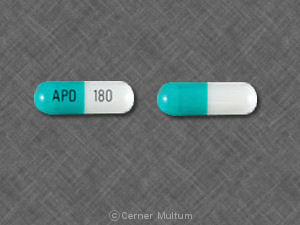 Pill APO 180 Green & White Capsule/Oblong is Diltzac