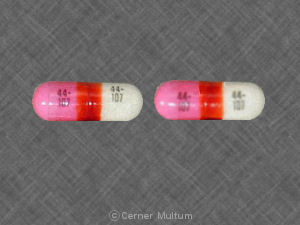 Pill 44 107 44 107 Pink Capsule/Oblong is Diphenhydramine Hydrochloride