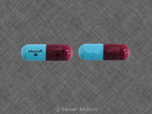 Pill biocraft 40 biocraft 40 Red & Turquoise Capsule-shape is Disopyramide Phosphate