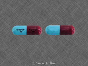 Pill biocraft 40 biocraft 40 Red & Turquoise Capsule/Oblong is Disopyramide Phosphate