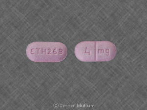 Pill 4 mg ETH 268 Pink Oval is Doxazosin Mesylate