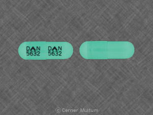 Pill DAN 5632 DAN 5632 Green Capsule-shape is Doxepin Hydrochloride