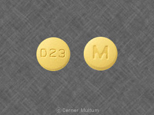 Pill M D 23 Yellow Round is Doxycycline Monohydrate