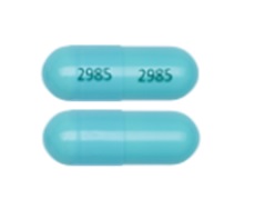 Pill 2985 2985 Blue Capsule-shape is Doxycycline Hyclate