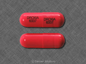 Pill DROXIA 6337 Orange Capsule-shape is Droxia