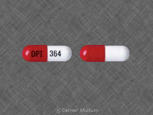 Pill DPI 364 Red & White Capsule/Oblong is Duradrin