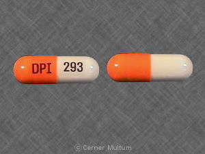 Pill DPI 293 Orange & White Capsule/Oblong is Duratex
