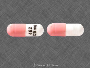 Pill 462 125 mg Pink & White Capsule/Oblong is Emend