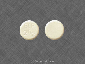 Pill ELP 2 1/2 Yellow Round is Enalapril Maleate