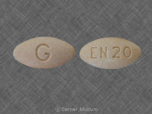 Pill G EN 20 Orange Oval is Enalapril Maleate