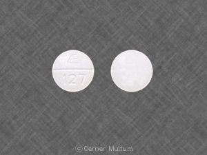 Pill E 127 White Round is Enalapril Maleate