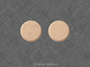 Pill ELP 5 Pink Round is Enalapril Maleate