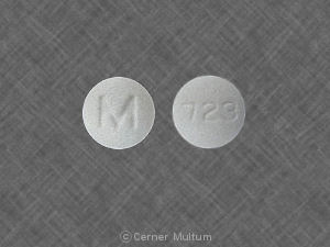Pill 723 M White Round is Enalapril Maleate and Hydrochlorothiazide