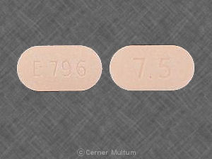Pill E 796 7.5 Orange Elliptical/Oval is Endocet