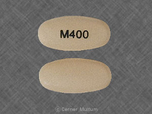 Pill M400 Orange Elliptical/Oval is Erythromycin Ethylsuccinate