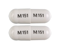 Pill M151 M151 White Capsule/Oblong is Esomeprazole Magnesium Delayed-Release