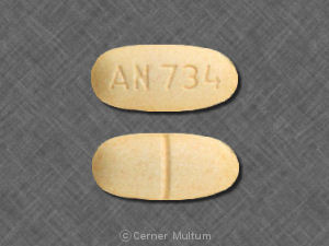 Pill AN 734 Yellow Oval is Felbamate