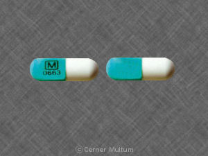 Pill M 0663 Green & White Capsule/Oblong is Fluoxetine Hydrochloride