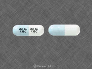 Pill MYLAN 4350 MYLAN 4350 Blue & White Capsule/Oblong is Fluoxetine Hydrochloride