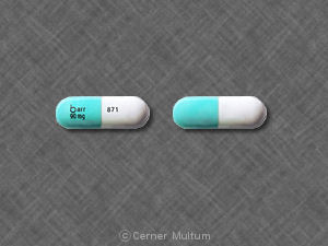 Pill barr 90 mg 871 Green & White Capsule/Oblong is Fluoxetine Hydrochloride Delayed Release (Once-Weekly)