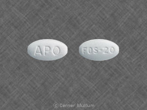 Pill APO FOS-20 White Elliptical/Oval is Fosinopril Sodium