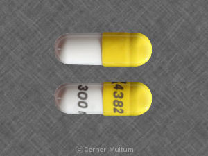 Pill Logo 4382 300mg White & Yellow Capsule-shape is Gabapentin