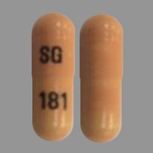 Pill SG 181 Orange Capsule/Oblong is Gabapentin