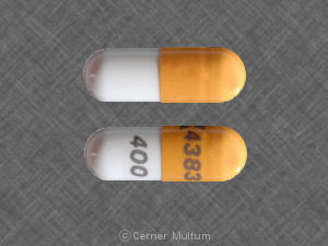 Pill Logo 4383 400 mg Orange & White Capsule-shape is Gabapentin