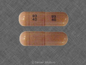 Pill 93 40 93 40 Brown Capsule-shape is Gabapentin