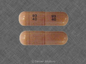 Pill 93 40 93 40 Brown Capsule/Oblong is Gabapentin