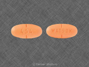 Pill 454 WATSON Orange Oval is Gemfibrozil