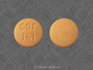 Pill cor 141 Orange Round is Glyburide and Metformin Hydrochloride