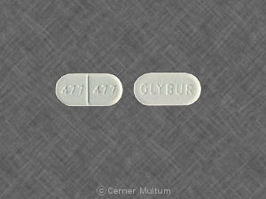 Pill 477 477 GLYBUR White Oval is Glyburide