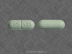 Pill MP 423 Green Oval is Guaifenesin LA