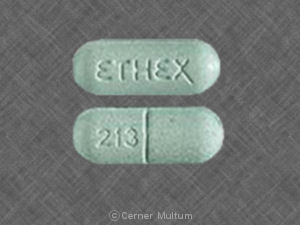 Pill 213 ETHEX Green Elliptical/Oval is Guaifenex DM