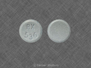 Pill RX 536 Blue Round is Hydrochlorothiazide and Lisinopril