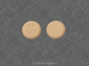 Pill GP 123 Orange Round is Hydrochlorothiazide and Lisinopril