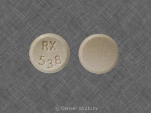 Hydrochlorothiazide and Lisinopril 25 mg / 20 mg RX 538