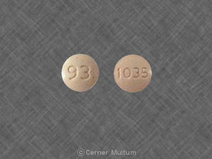 Pill 93 1035 Orange Round is Hydrochlorothiazide and Lisinopril