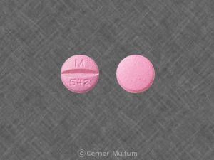 Pill M 542 Pink Round is Hydrochlorothiazide and Quinapril Hydrochloride