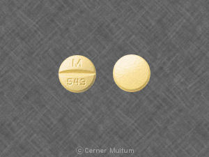 Pill M 543 Yellow Round is Hydrochlorothiazide and Quinapril Hydrochloride