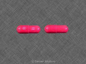 Pill GG 580 GG 580 Red Capsule-shape is Hydrochlorothiazide and Triamterene