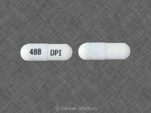 Pill 488 DPI White Capsule/Oblong is Hydrochlorothiazide and Triamterene