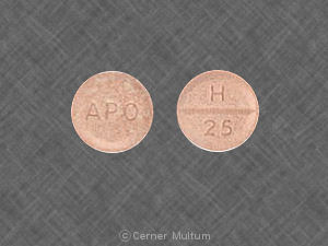 Pill APO H 25 Orange Round is Hydrochlorothiazide